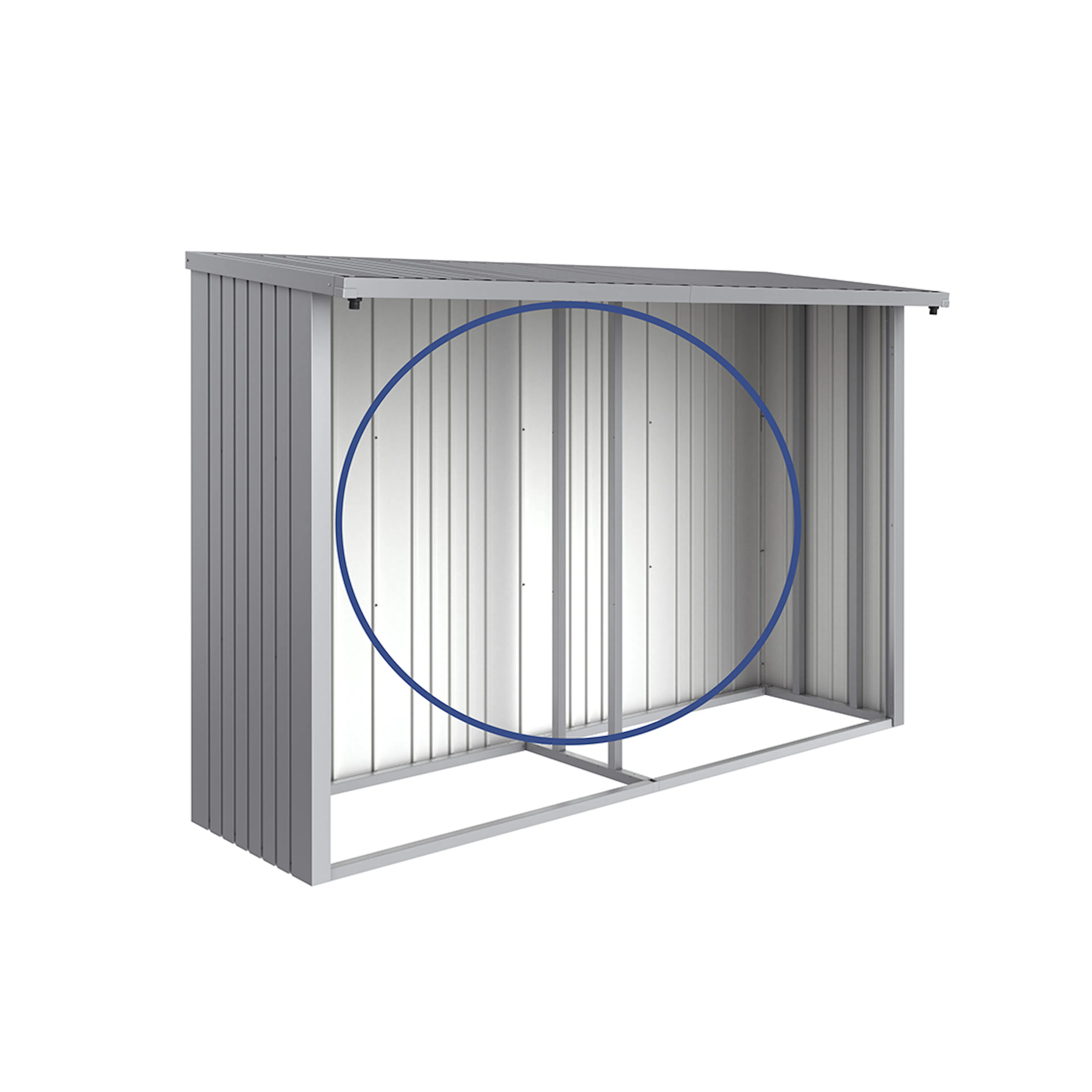 Bakvägg Biohort till WoodStock 300 Metallic Silver