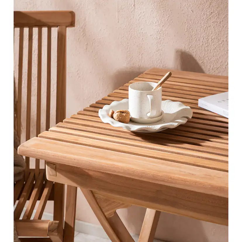 Cafégrupp Venture Home Ghana 70x70 med 2 Kenya Fällbara Stolar med Armstöd
