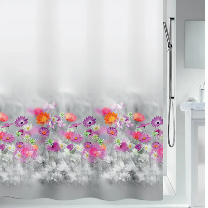 Duschdraperi Spirella Abella Grey/Pink 180X200