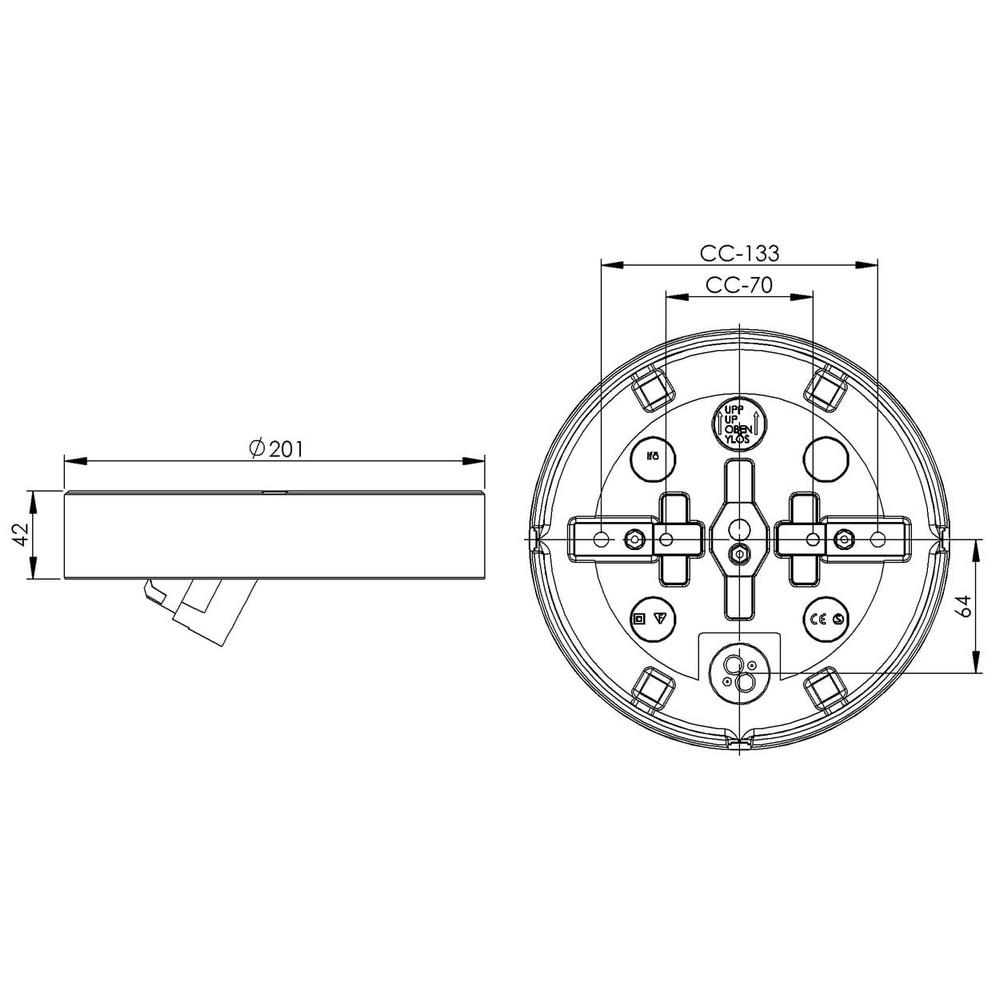 Vägg-/Taklampa Ifö Electric Sockel IP44 Rak E27 185,5 mm