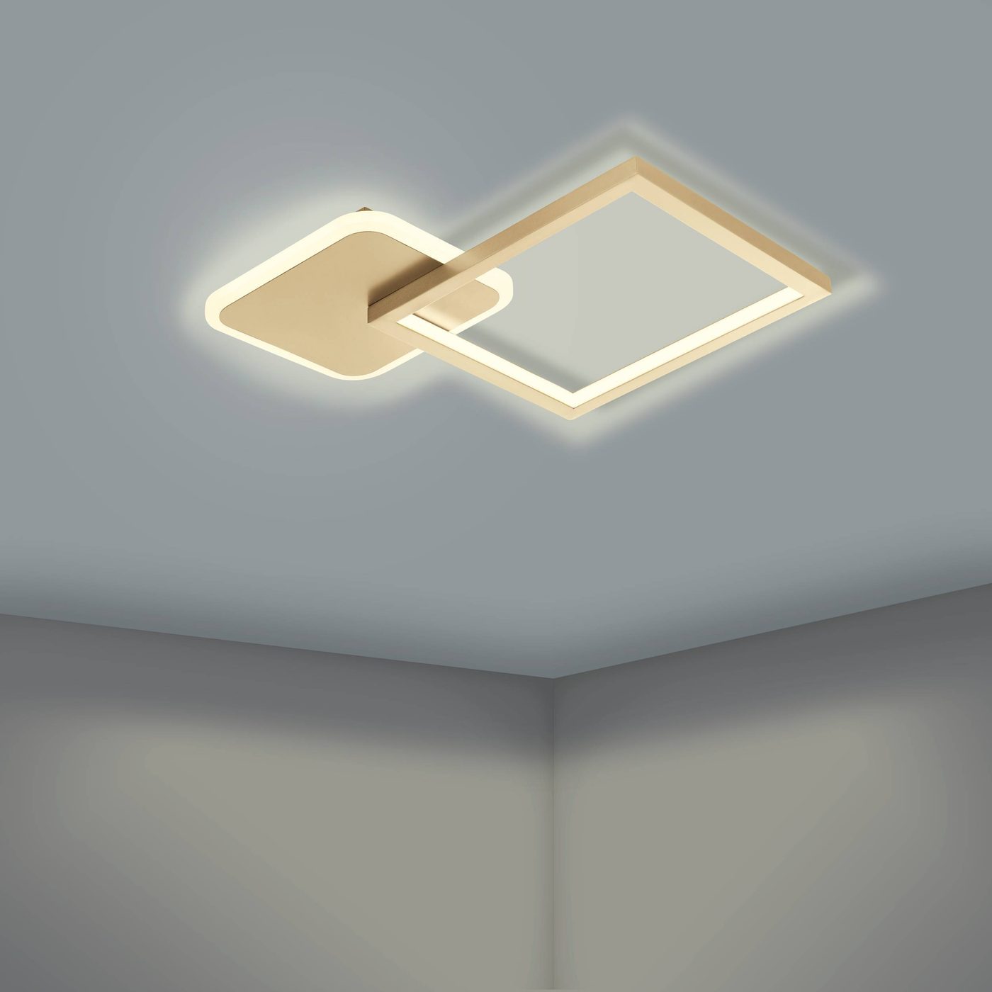 Taklampa Eglo Gafares Kvadrat Guldfärgad/Vit