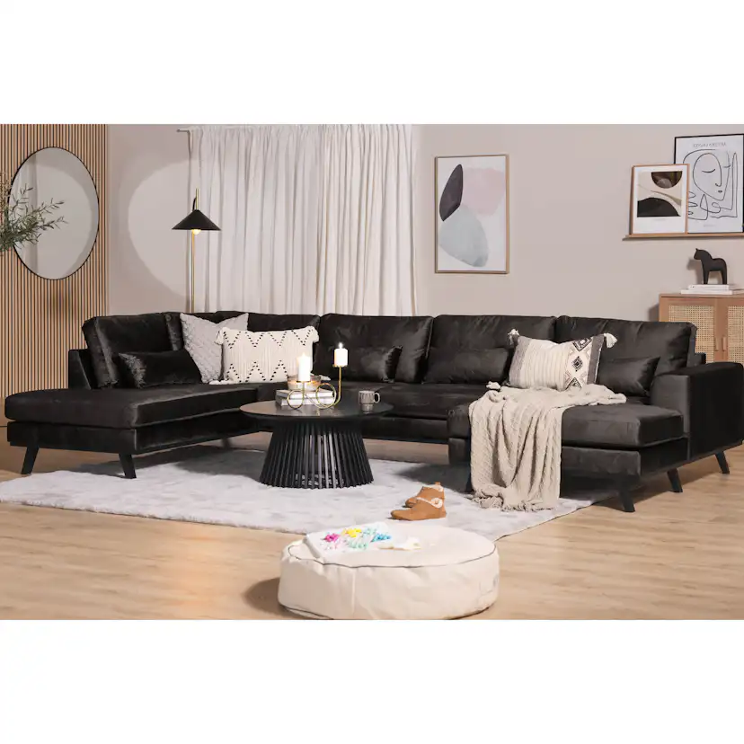 5-sitssoffa Scandinavian Choice Copenhagen U-formad med Divan och Schäslong inkl Fotpall