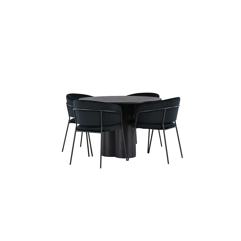 Matgrupp Venture Home Olivia Ø110 cm med 4 st Selma stolar