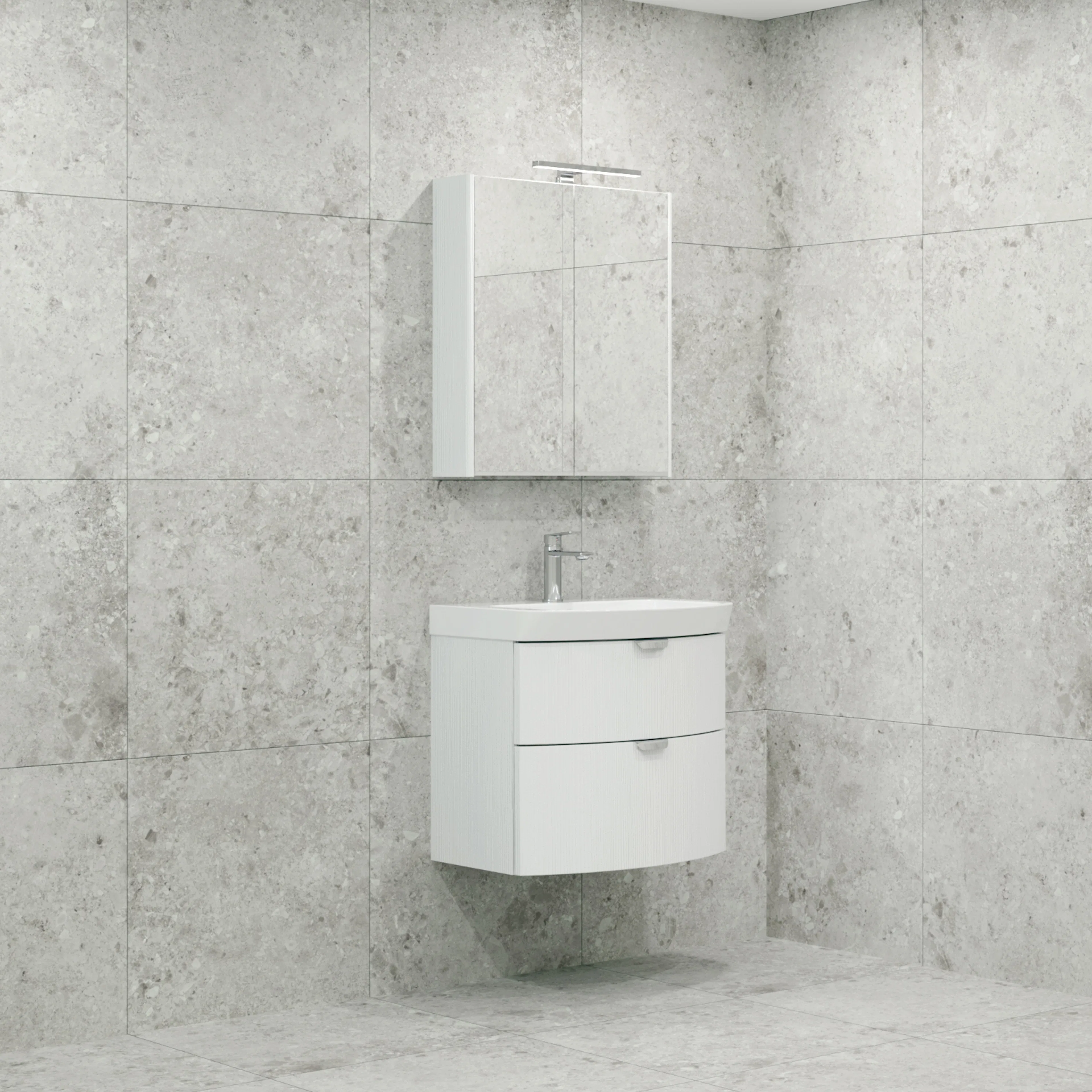 Möbelpaket Macro Design Heart Tvättställsskåp med Spegelskåp