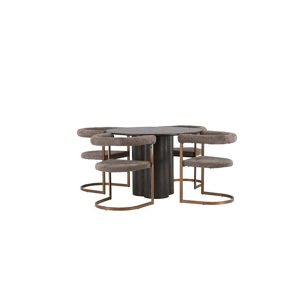 Matgrupp Venture Home Olivia Ø110 cm med 4 st Morning stolar