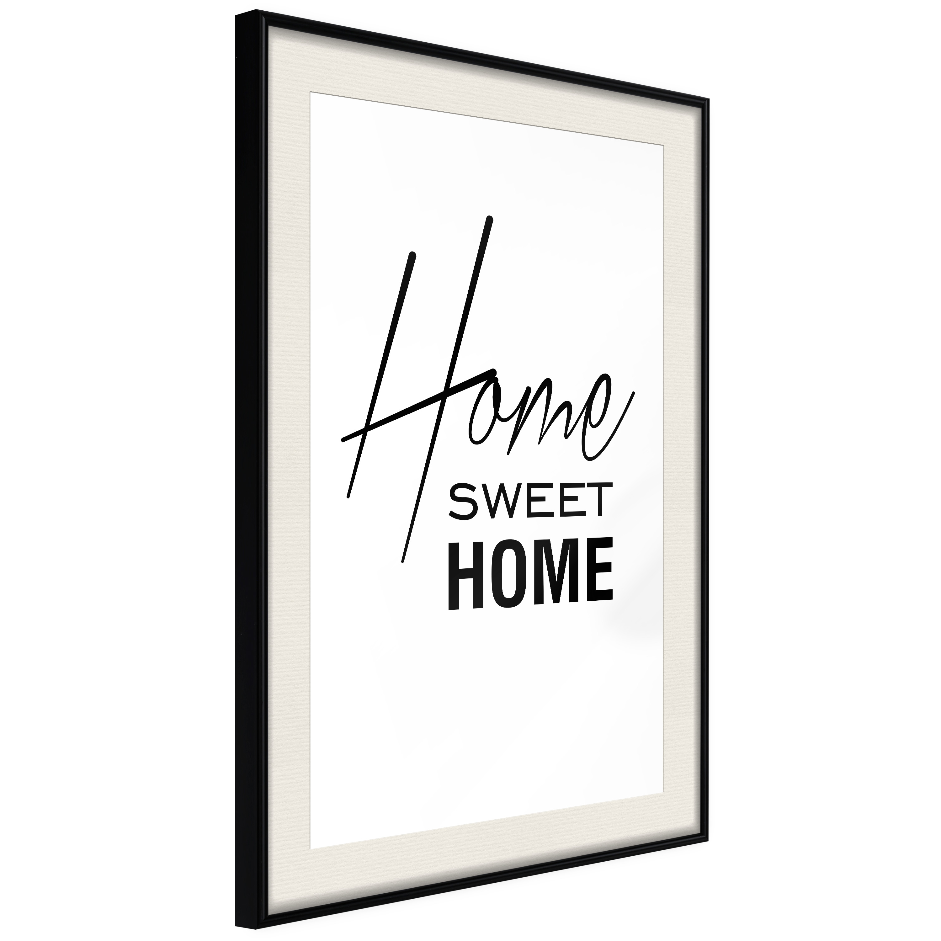 Affisch - Black and White: Home Sweet Home [Poster] 30x45 Svart ram med passepartout, 30x45 cm