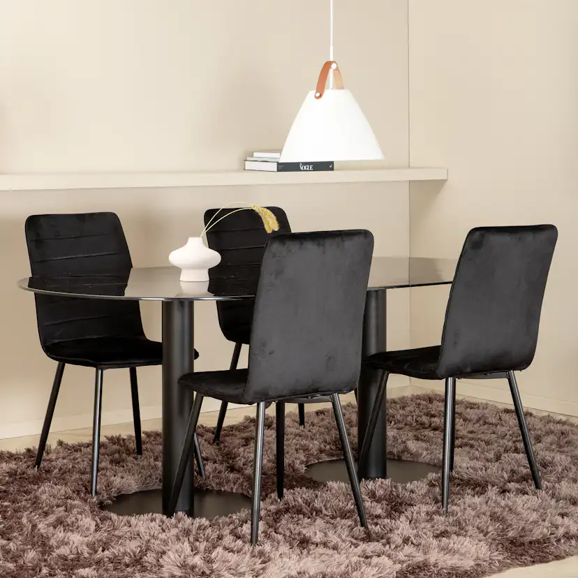 Matgrupp Venture Home Oslo med 4 Walerina Stolar Sammet