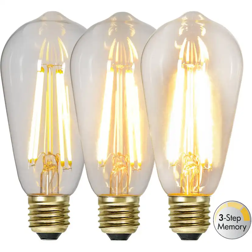 LED-lampa Star Trading E27 ST64 Soft Glow 3-step Memory Dimbar 6,5W