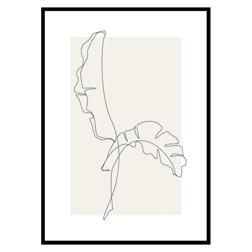 Poster Gallerix Banana Leaf Line Art No2