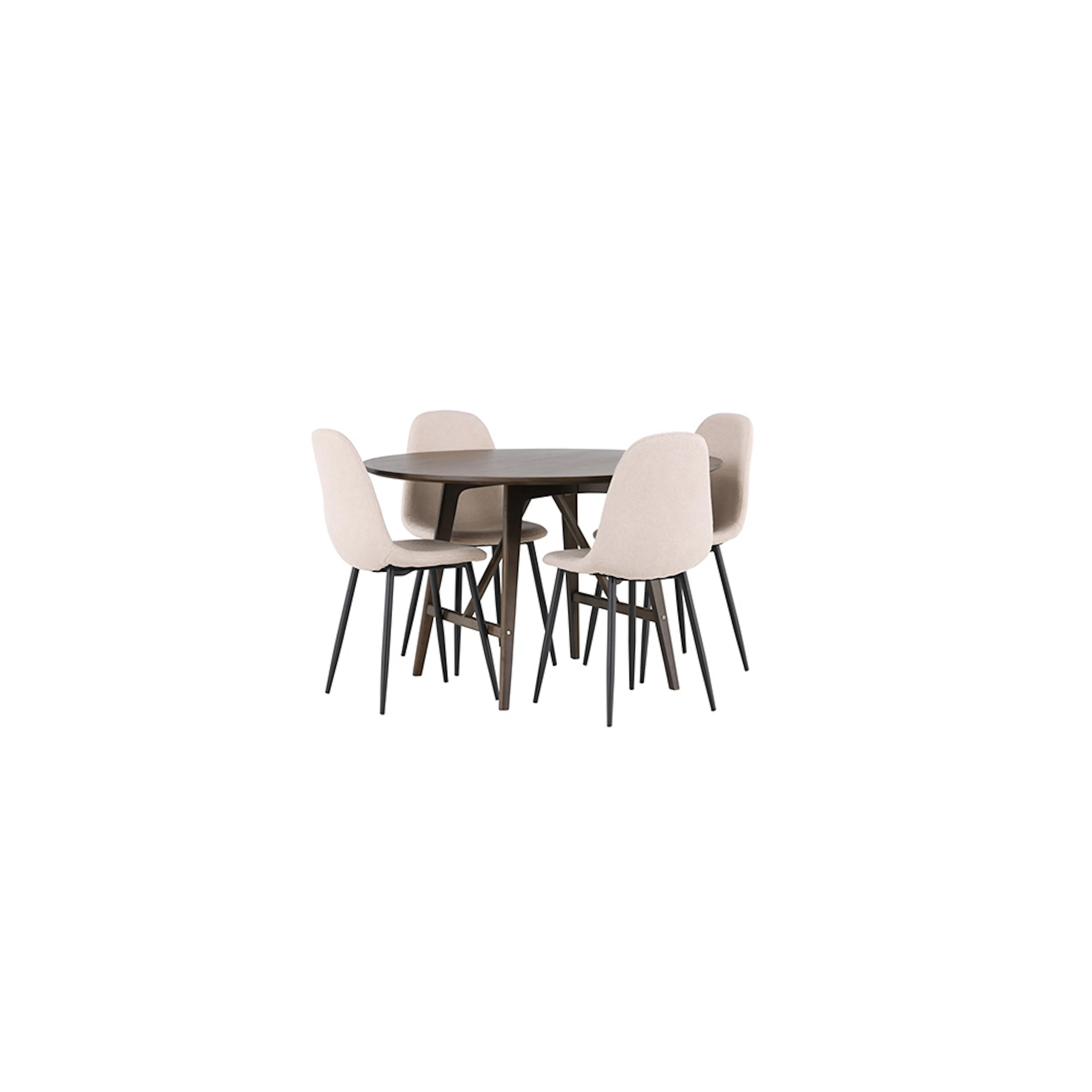 Matgrupp Venture Home Kaseidon Ø100 cm med 4 st Polar stolar Beige