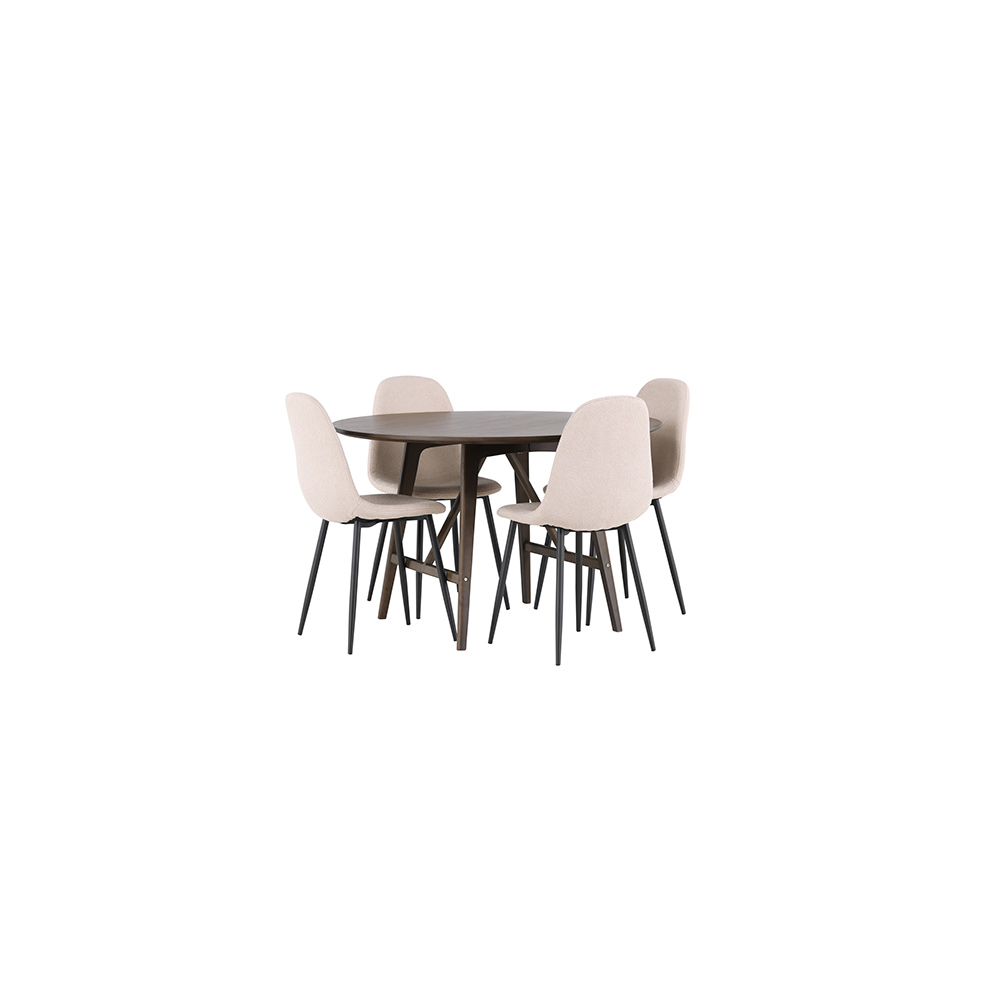 Matgrupp Venture Home Kaseidon Ø100 cm med 4 st Polar stolar