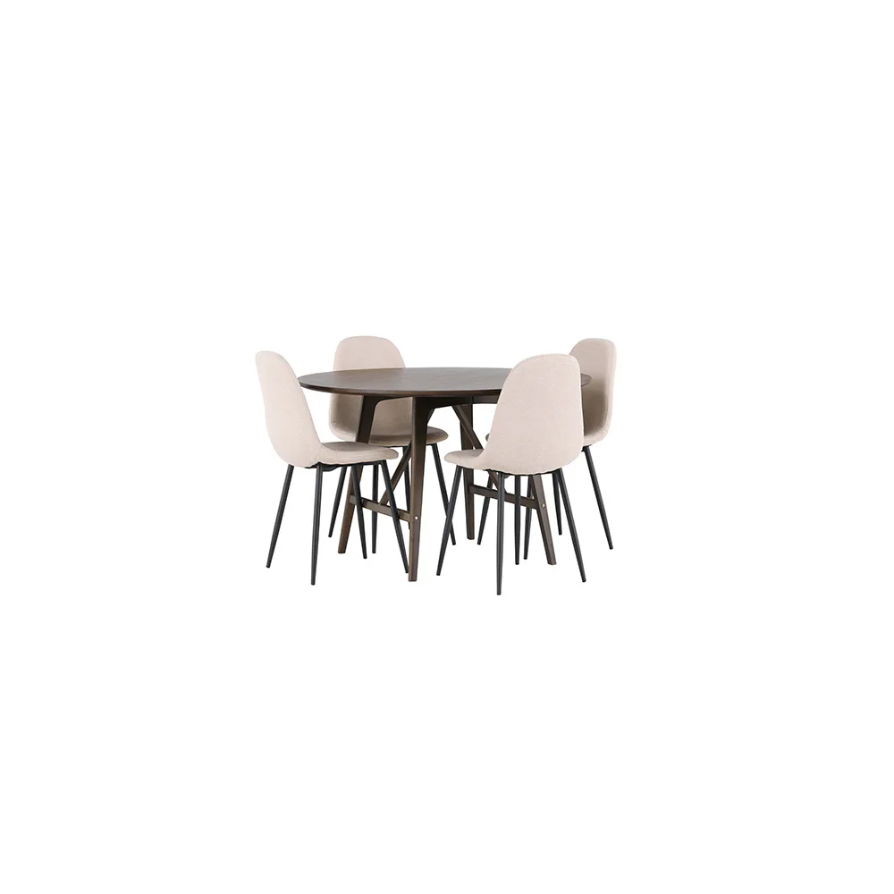 Matgrupp Venture Home Kaseidon Ø100 cm med 4 st Polar stolar