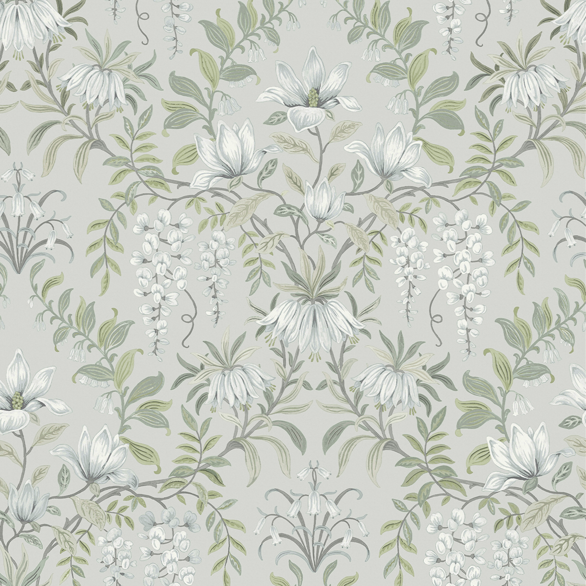 Tapet Laura Ashley Parterre Sage 113406 EasyUp, Mönstrad Flerfärgad