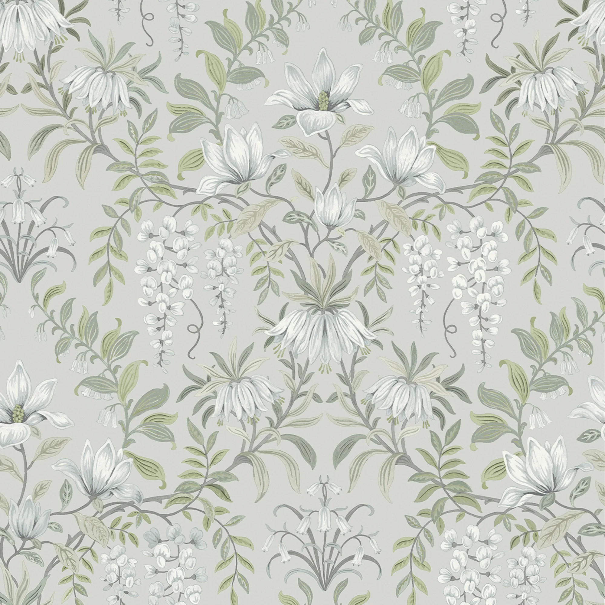 Tapet Laura Ashley Parterre Sage 113406 EasyUp, Mönstrad Flerfärgad