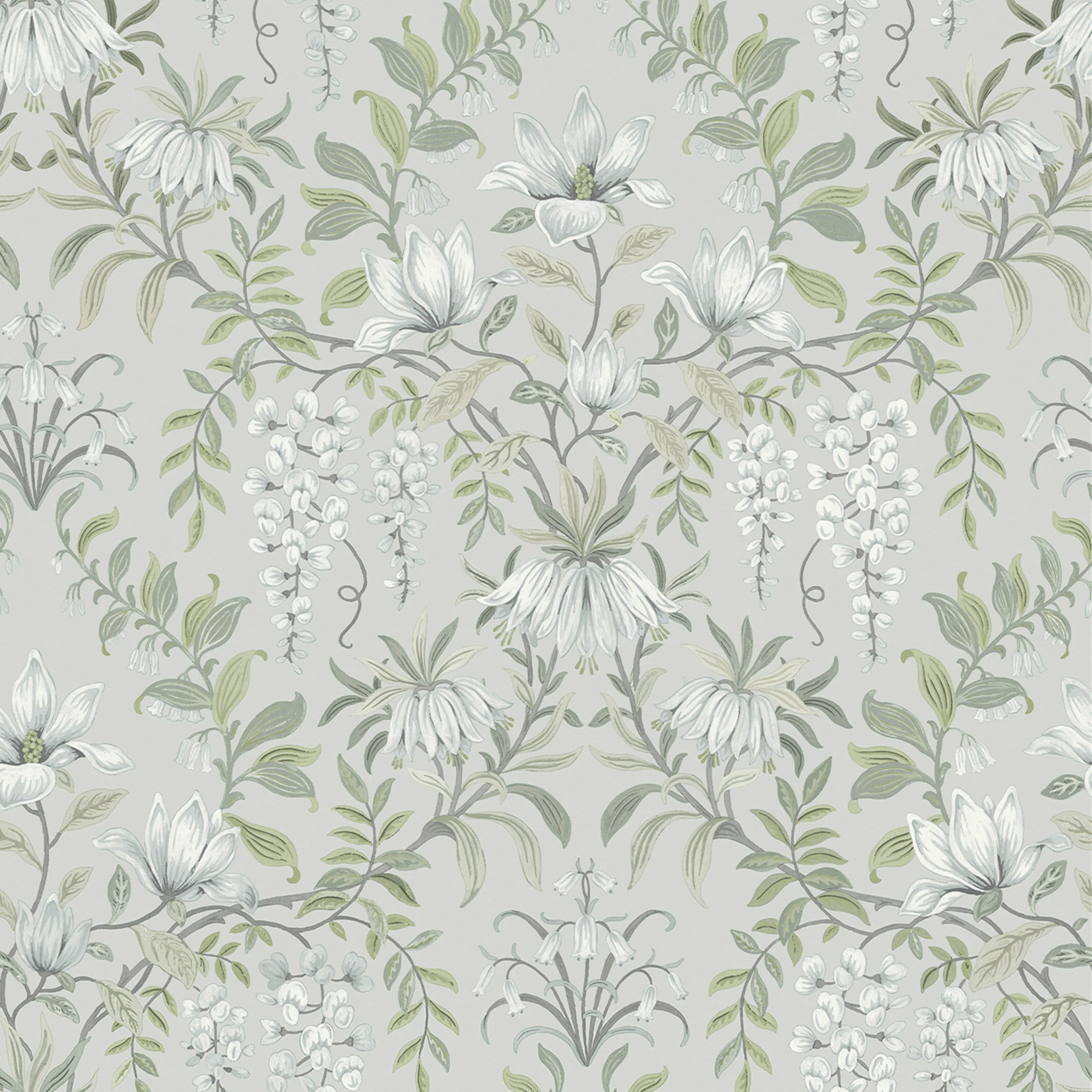 Tapet Laura Ashley Parterre Sage 113406 EasyUp, Mönstrad Flerfärgad