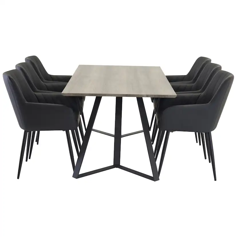 Matgrupp Venture Home Madde med 6 Corina Stolar Konstläder