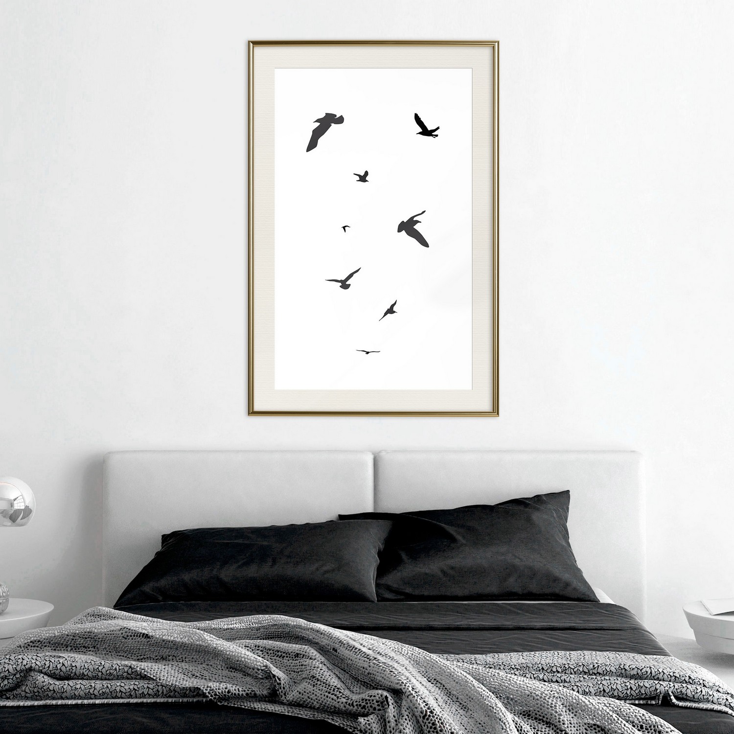 Affisch - Evening Flight [Poster] 30x45 Guld ram med passepartout, 30x45 cm