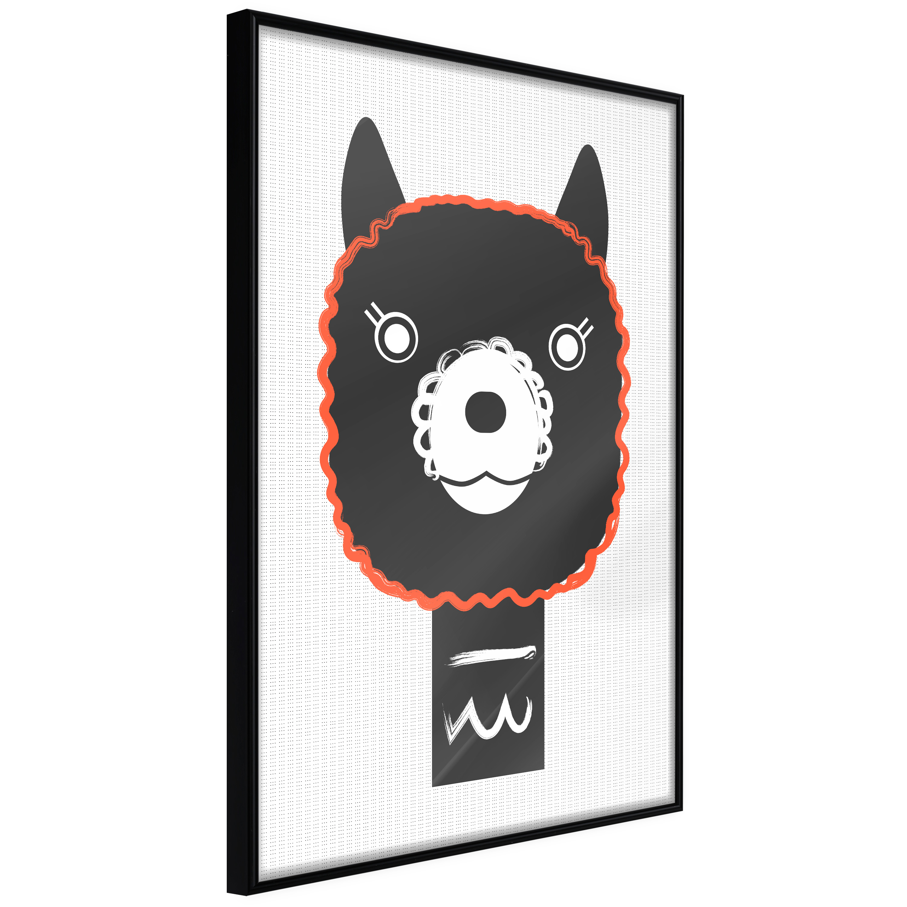 Affisch - Decorative Alpaca [Poster] 20x30 Svart ram, 20x30 cm