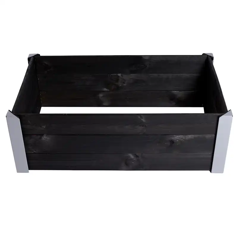 Odlingslåda Hortus Trä Grundmålad Svart 33x93x53 Med Metallhörn