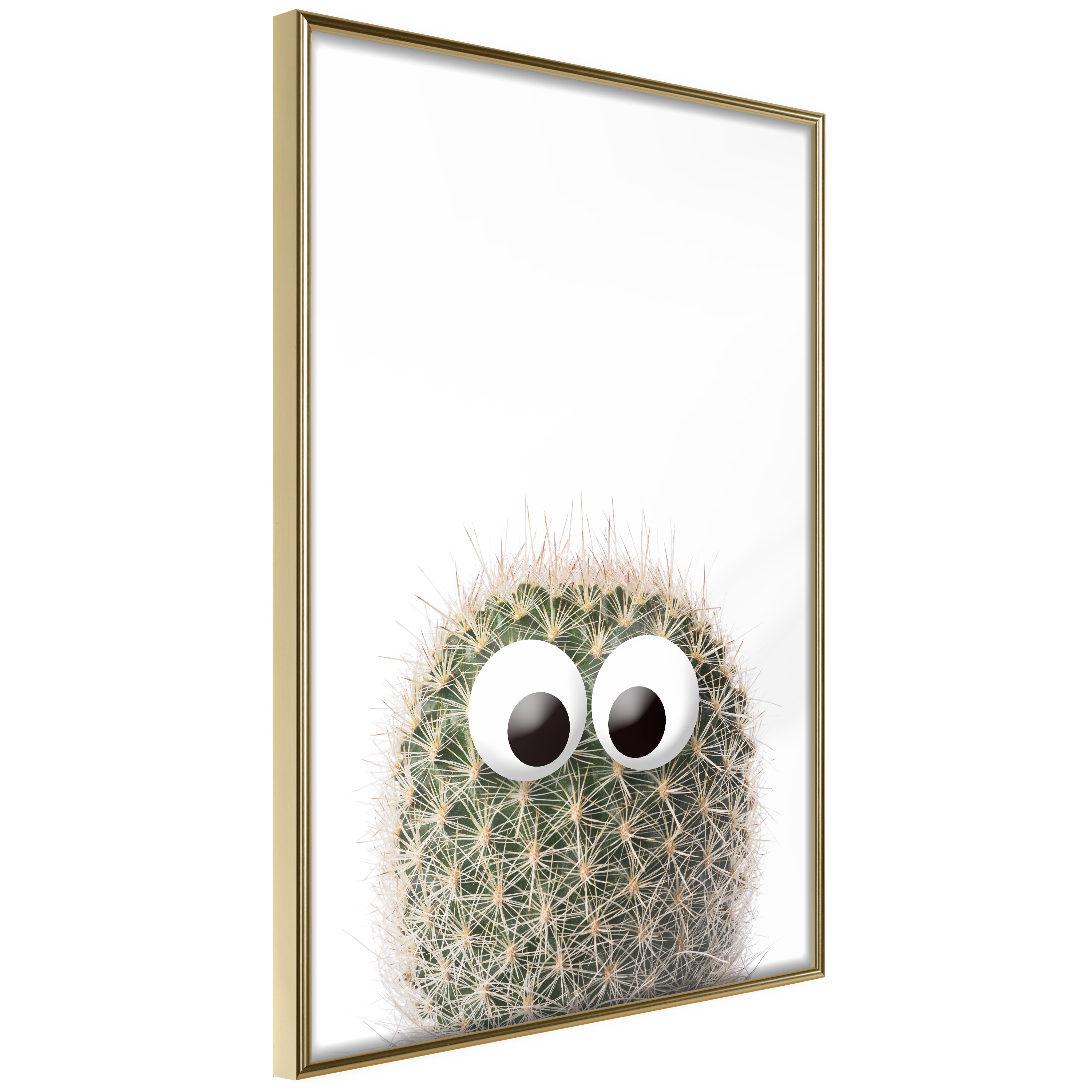 Affisch - Cactus With Eyes [Poster] 20x30 Guld ram, 20x30 cm