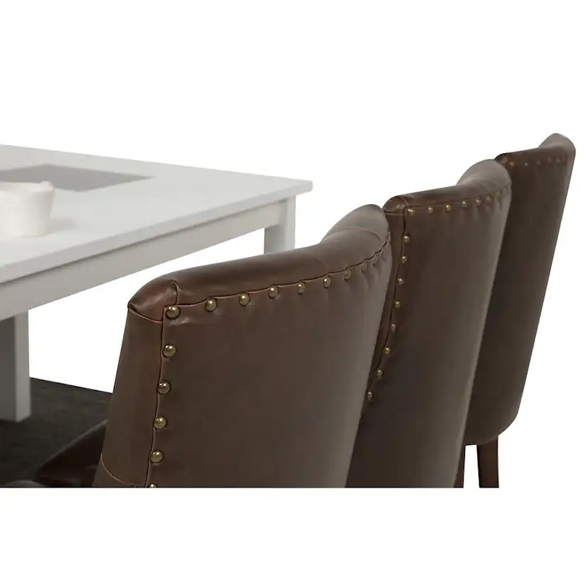 Matgrupp In Living Jasmin 180 cm med 6 Tuva Fåtölj Vit/Brun