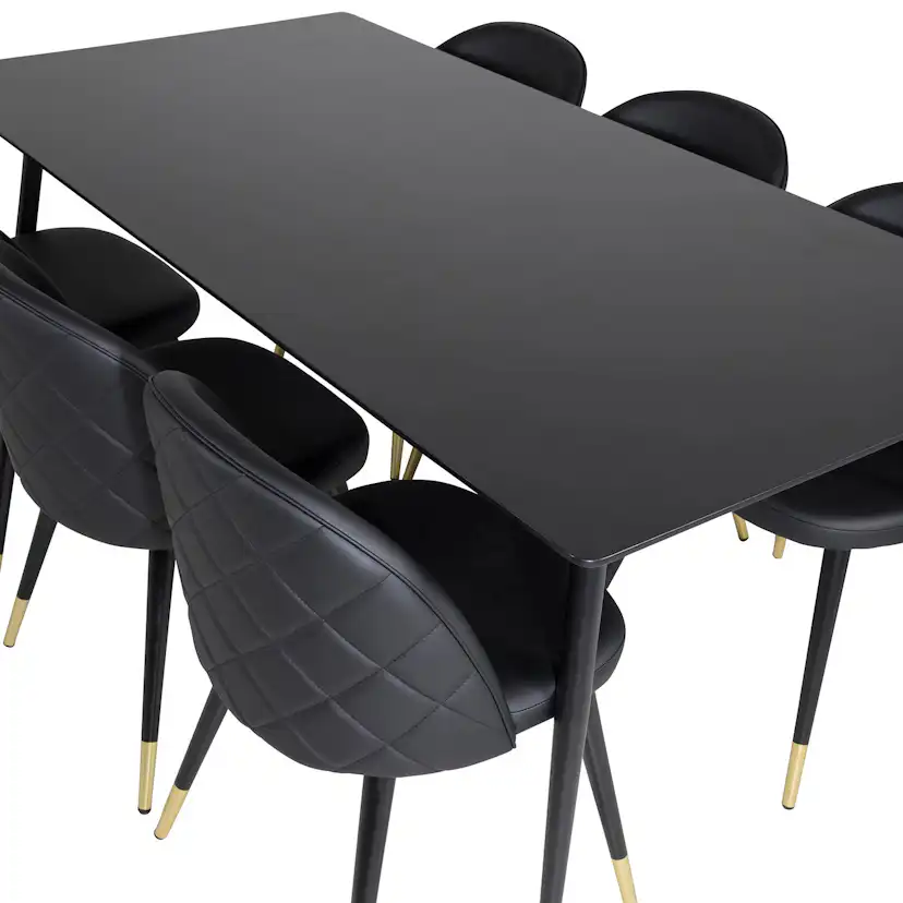 Matgrupp Venture Home Silvia med 6 Valentina Stolar Konstläder