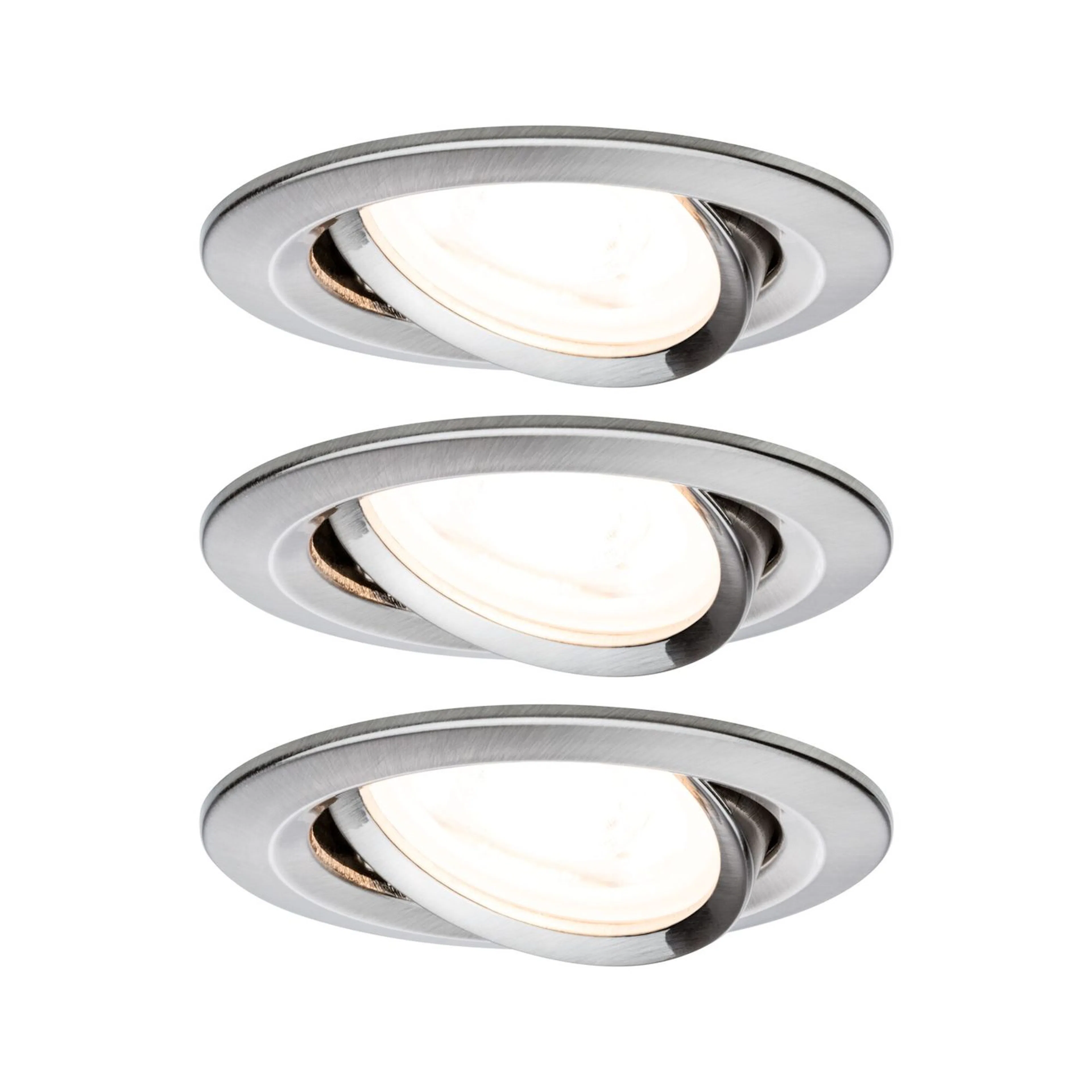 Downlight Paulmann Nova Basic Set Rigid Borstat järn, 84 mm, Vridbar, Nej, 2700 K