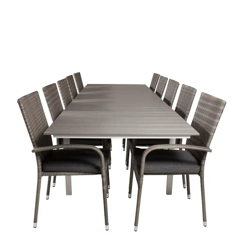Levels Dining Table 224/324*100 - White Alu / Grey Aintwood Vit/Grå