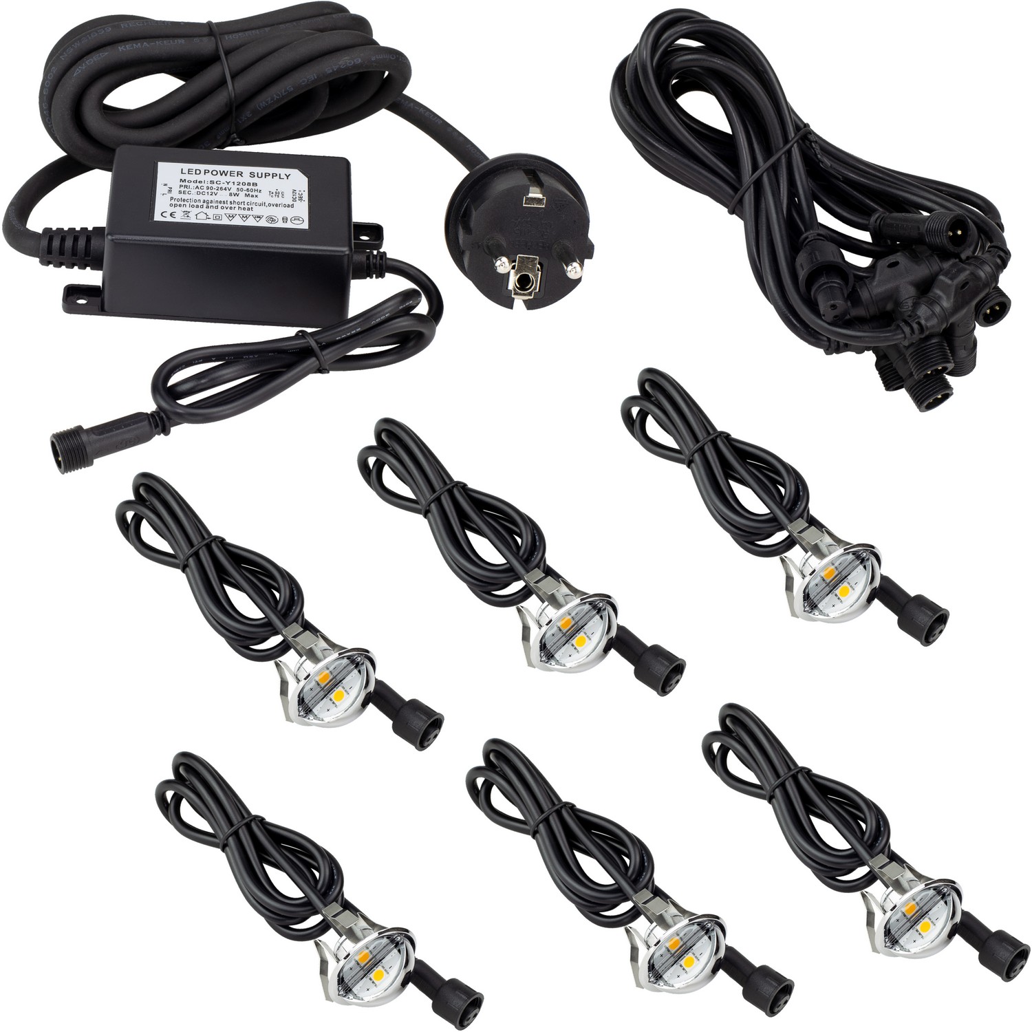 Trappljus Gelia Trädgårdsbelysning 6-Pack Set Inkl Trafo