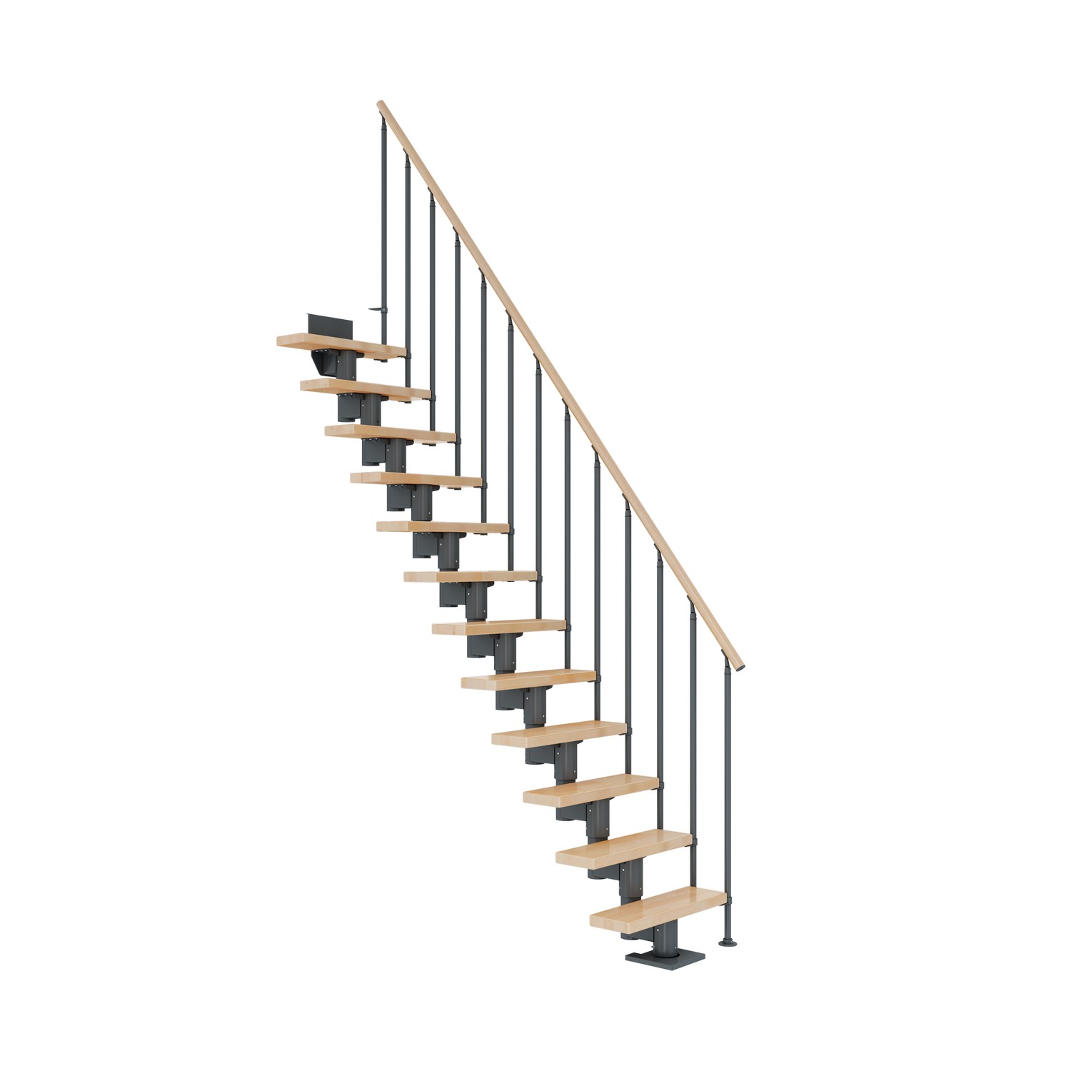 DUBLIN bok rak antracit CLASSIC II räcke 11T 61cm Antracit, LxB: 1750x610 mm