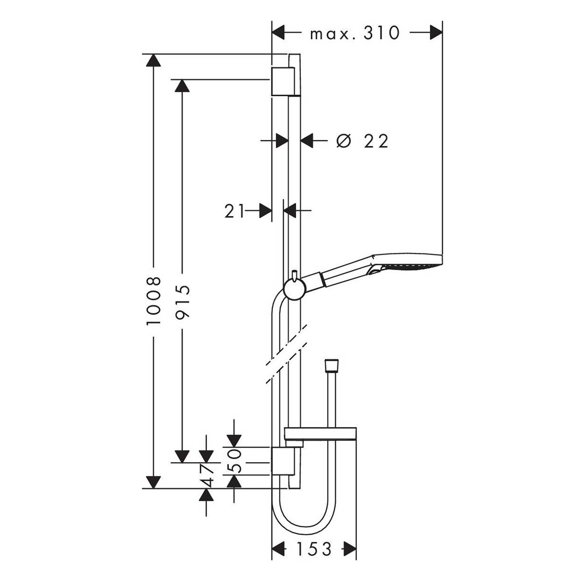Duschset Hansgrohe Raindance Select S 120 3jet 90 cm Vit/Kro Vit/Krom
