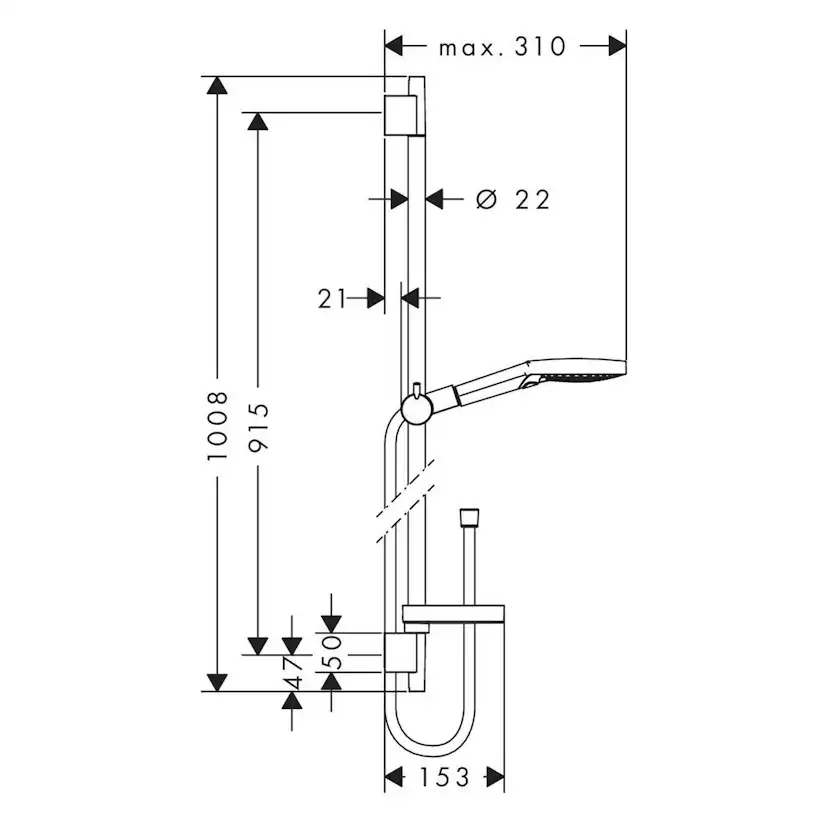Duschset Hansgrohe Raindance Select S 120 3jet 90 cm Vit/Kro Vit/Krom