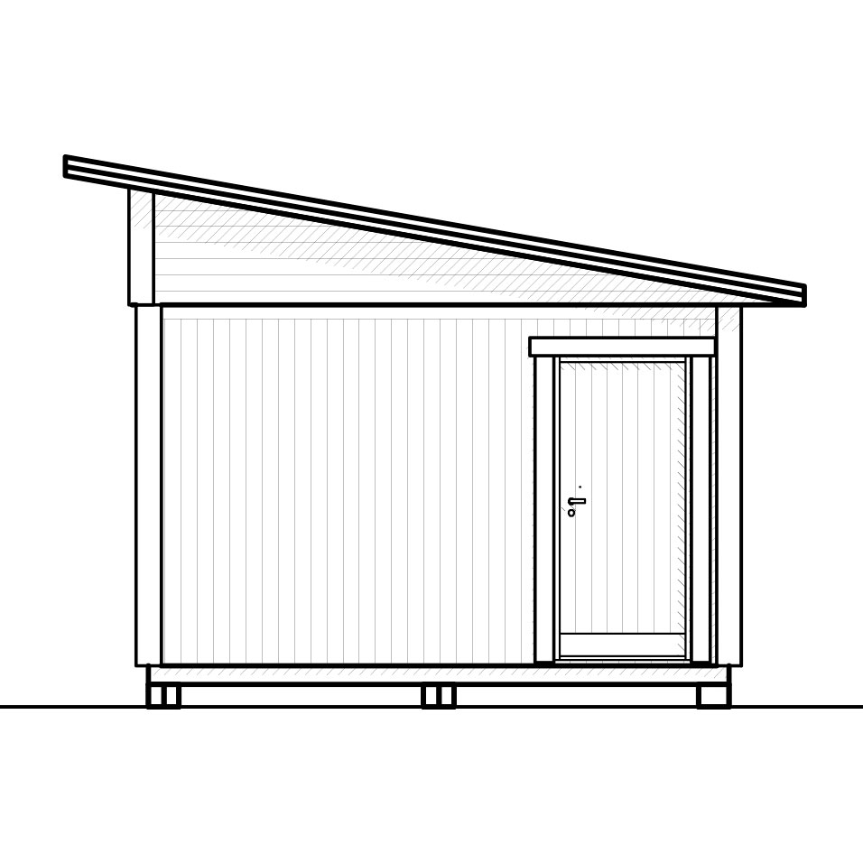 Attefallshus Vibostugan Njuta Funkis 20-2 19,6 m² Trähus