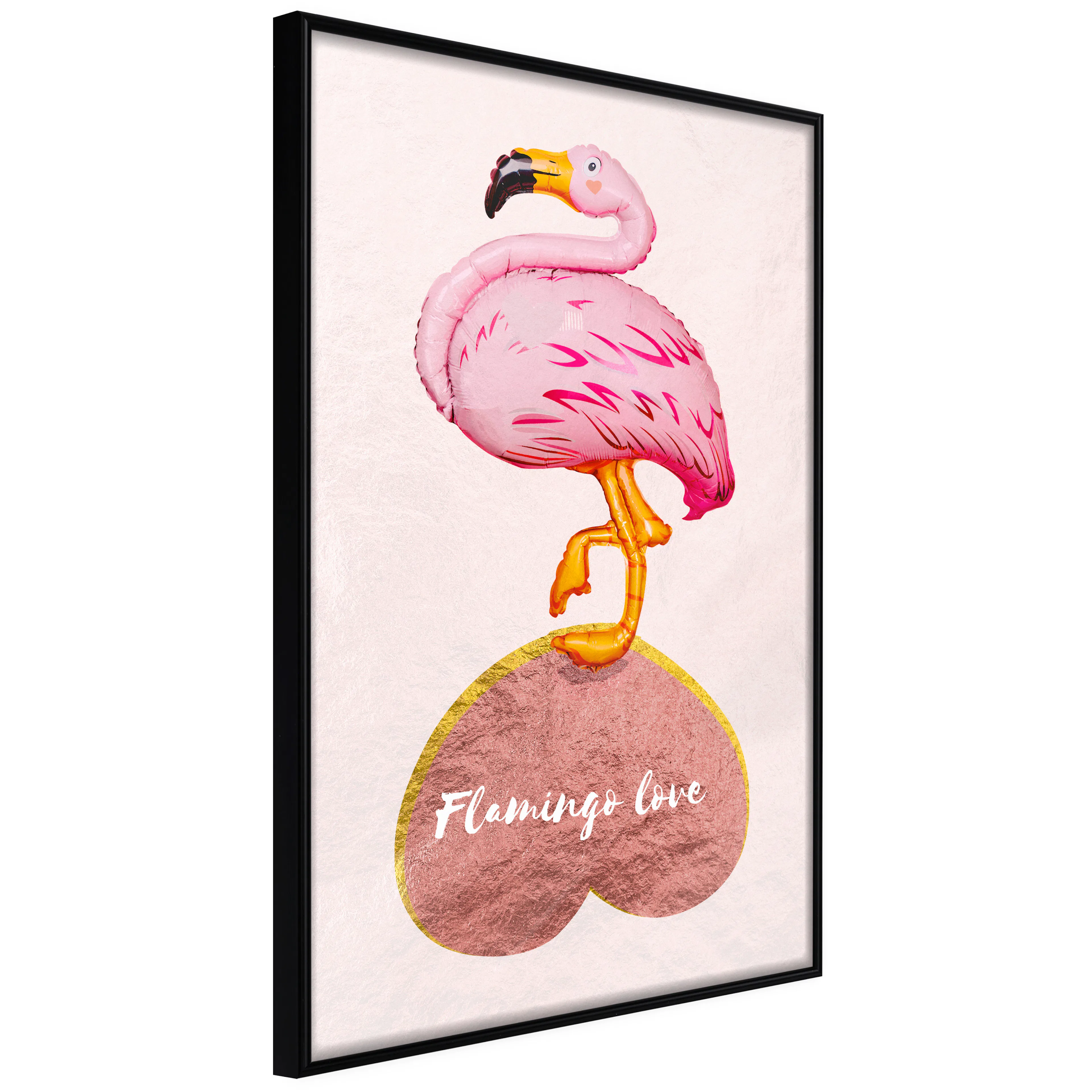 Affisch - Flamingo in Love [Poster] 40x60 Svart ram, 40x60 cm