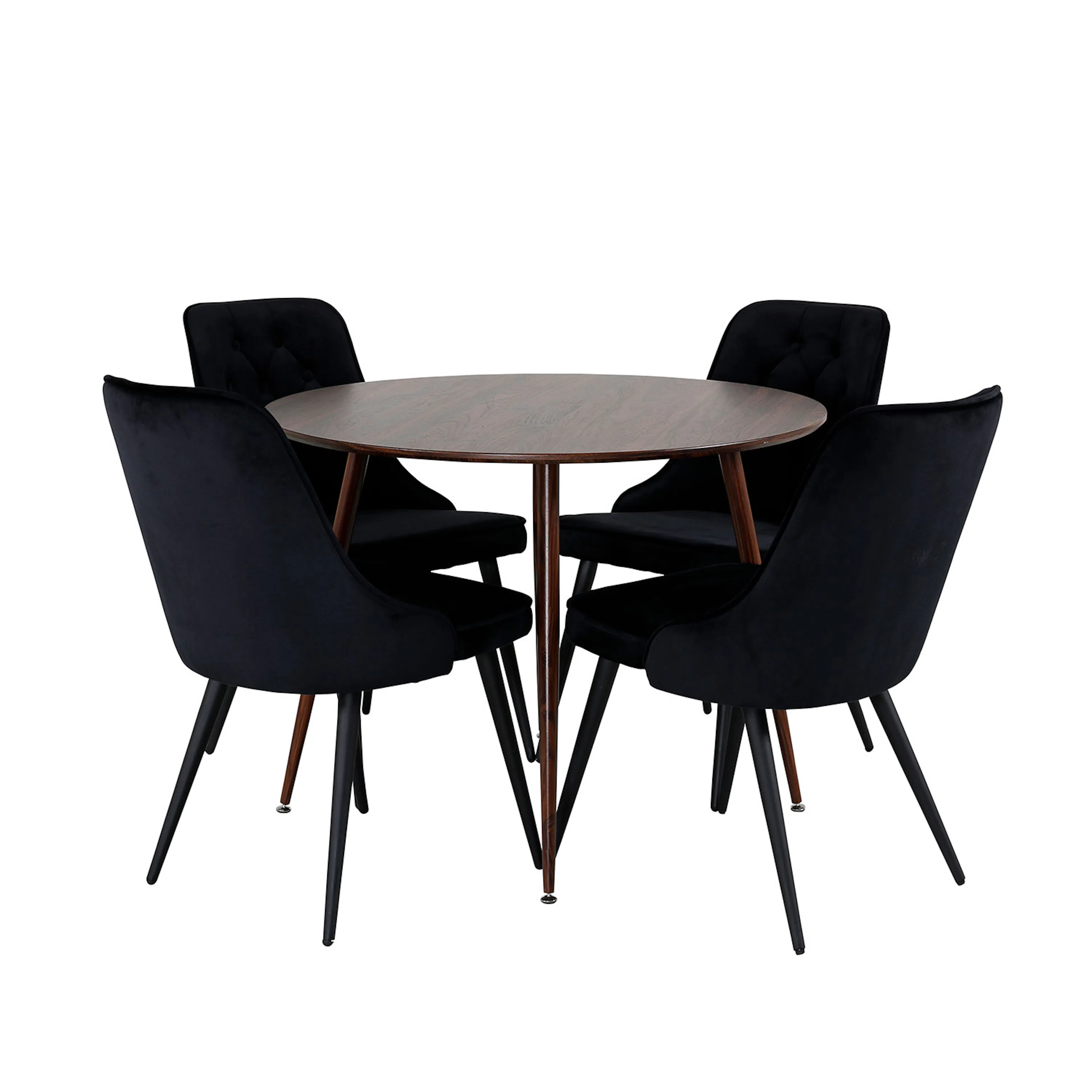 Matgrupp Venture Home Plaza med 4 Velvet Deluxe stolar