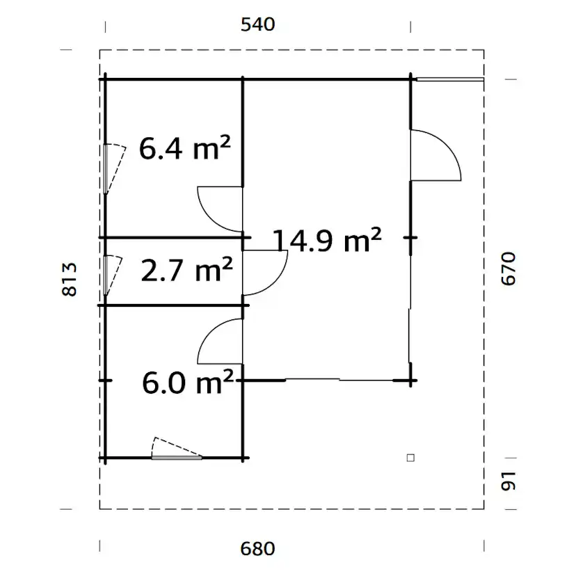 Trädgårdshus Palmako Cecilia 32,4 m2