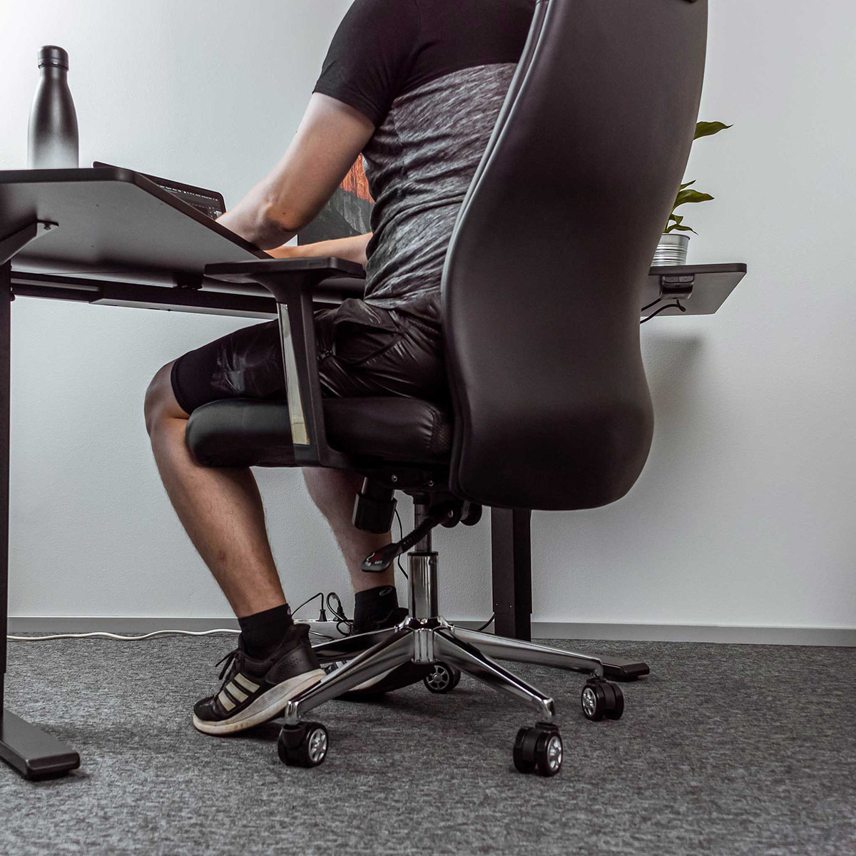 Kontorsstol Lykke Boss Stol i Läder med Justerbar Höjd & Ryggstöd