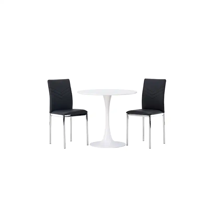 Matgrupp Venture Home Hamden Ø80 cm med 2 st Lily stolar