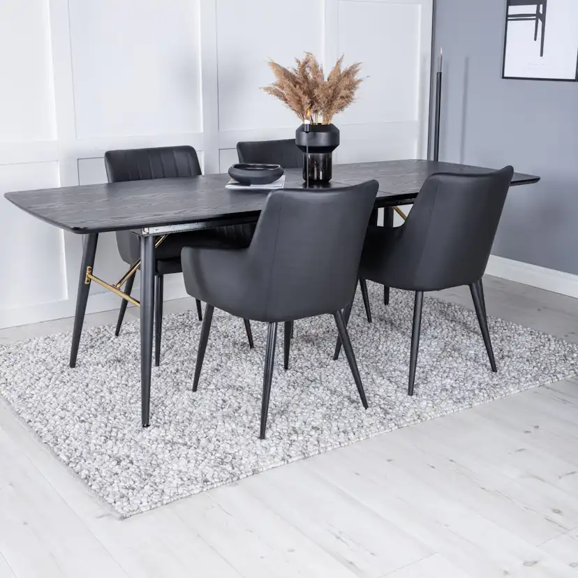 Matgrupp Venture Home Guld med 4 Corina Stolar Konstläder