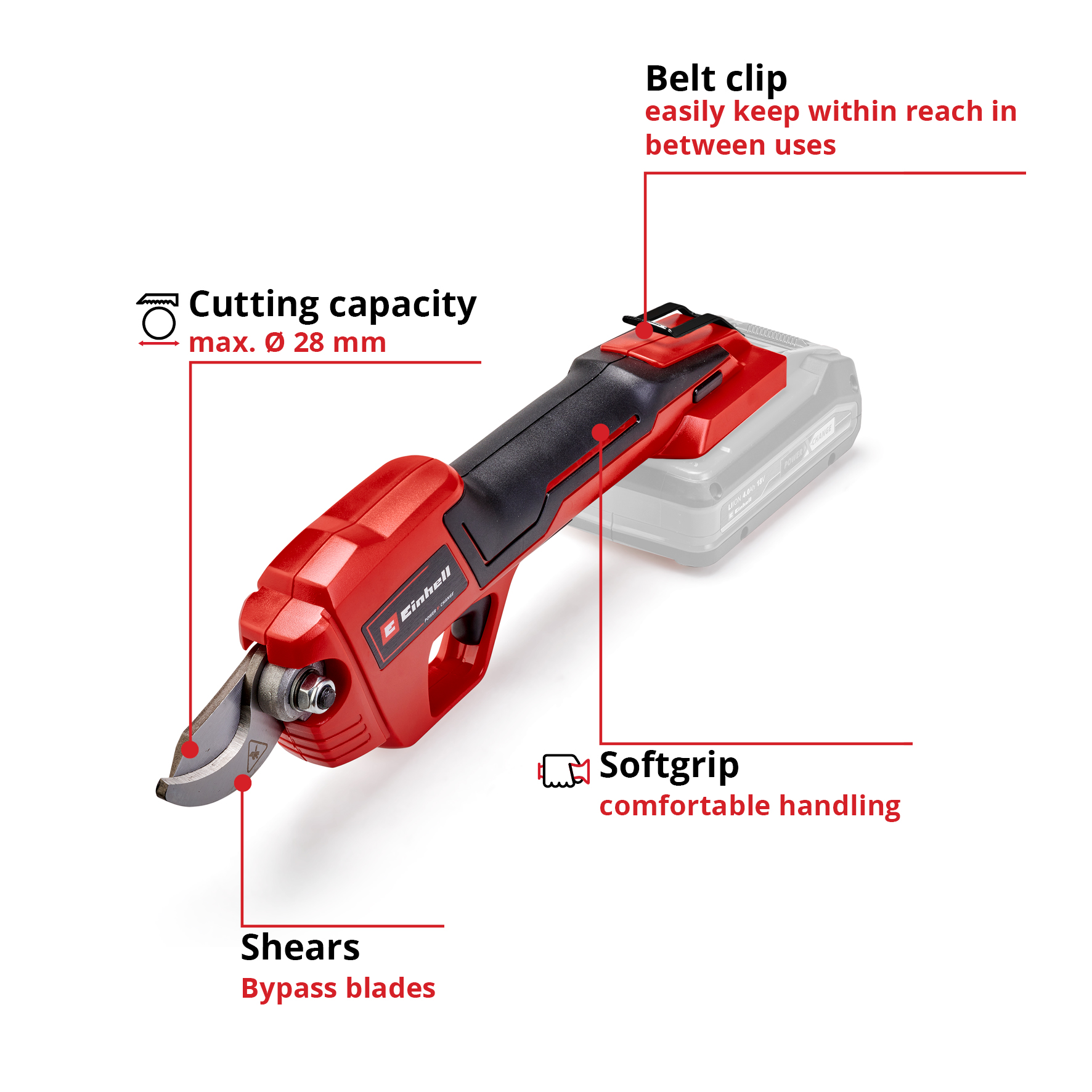 Sekatör Einhell GE-LS 18V Utan Batteri & Laddare