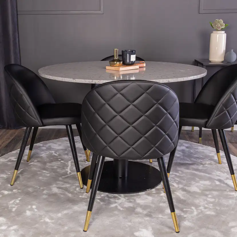 Matgrupp Venture Home Razzia med 4 Velvet stolar Skinn