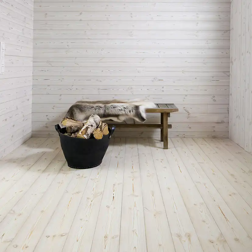 Trägolv Antik Vit Furu, Plank - 25x135 mm 135x25 mm