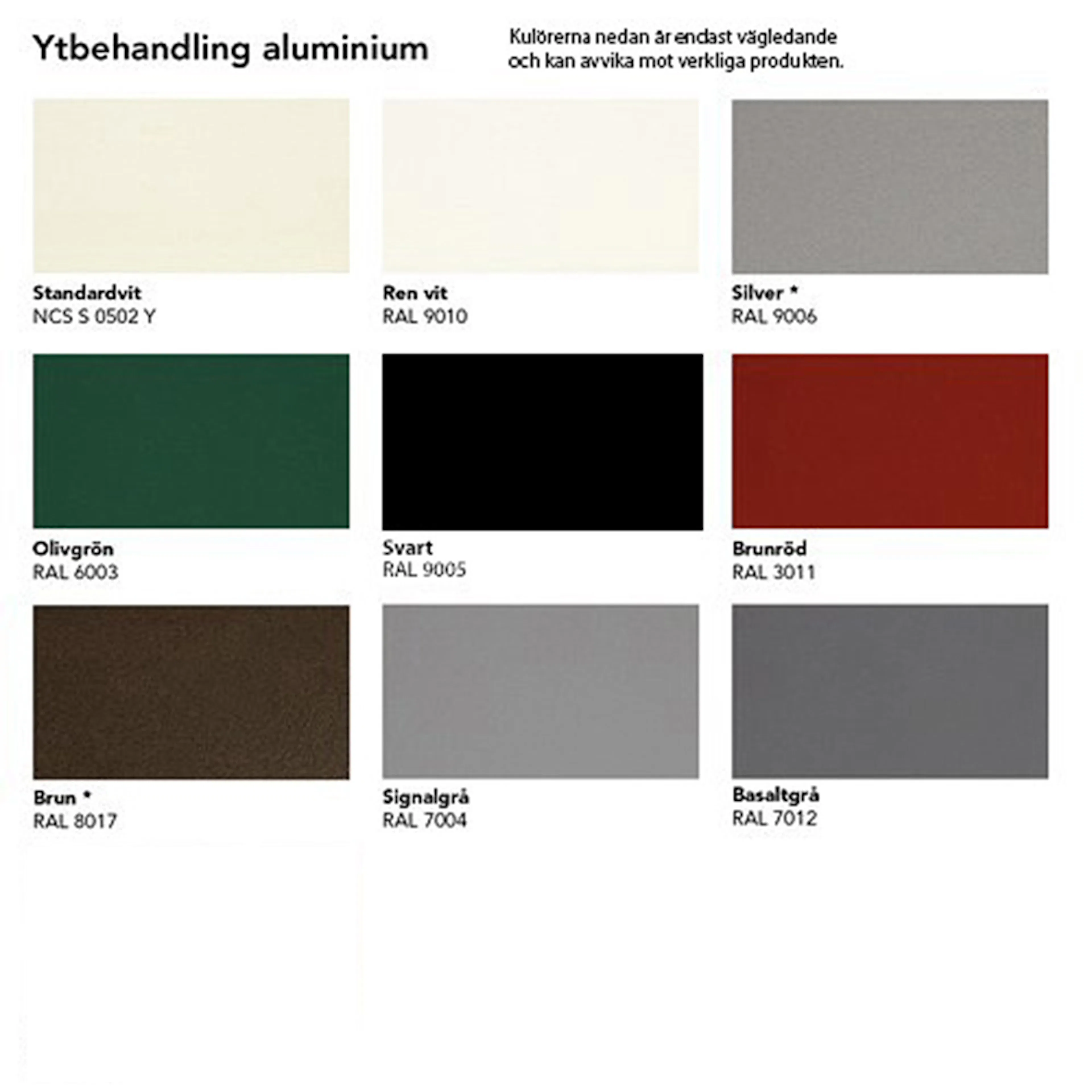 Färgtillval Outline Utsida Alu