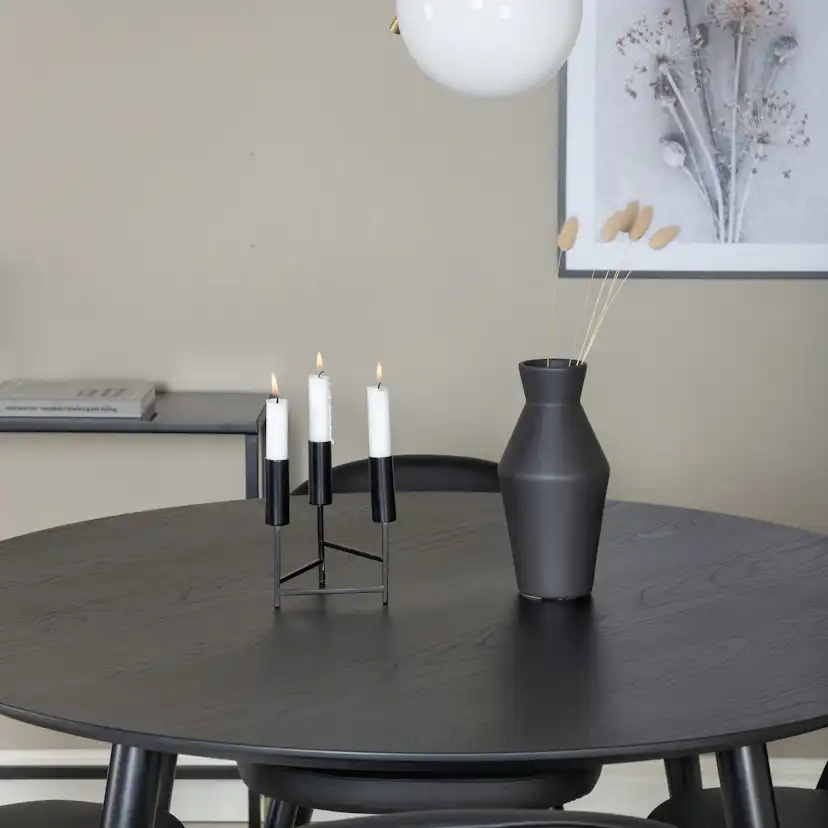 Matgrupp Venture Home Disa Rund med 4 Valentina Stolar Läder