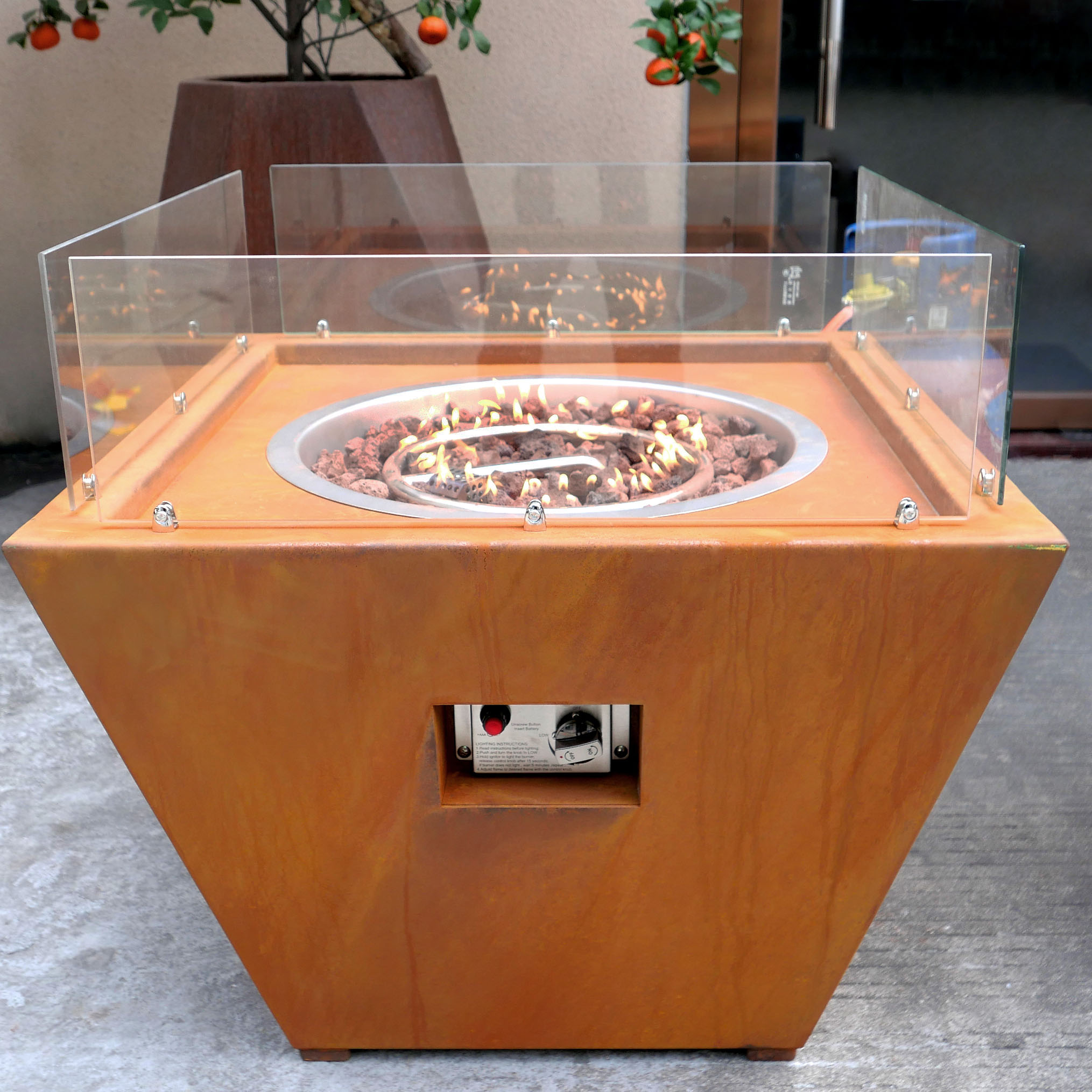 Eldstad Lyfco Cortenstål Gasoldriven Husum