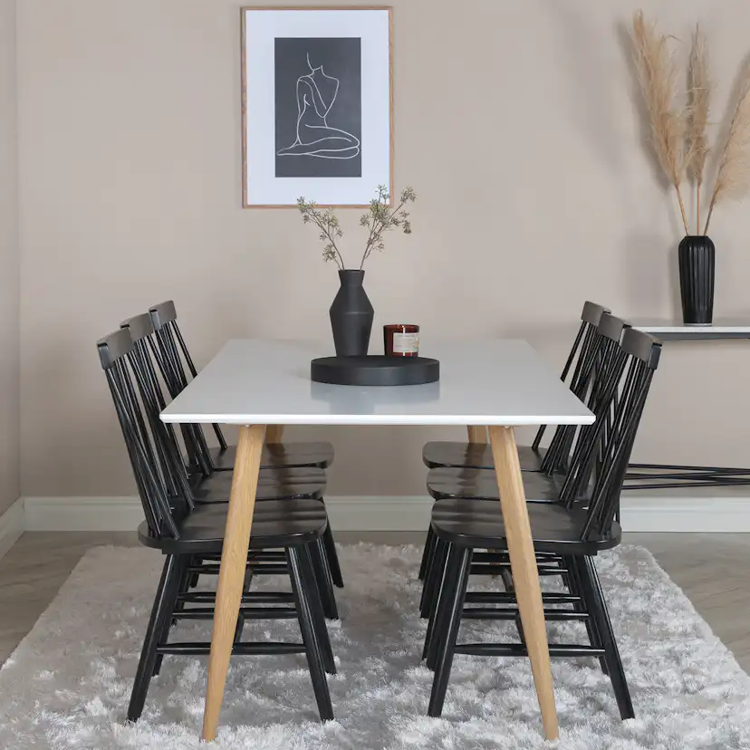 Matgrupp Venture Home Polar med 6 Lönneberga stolar