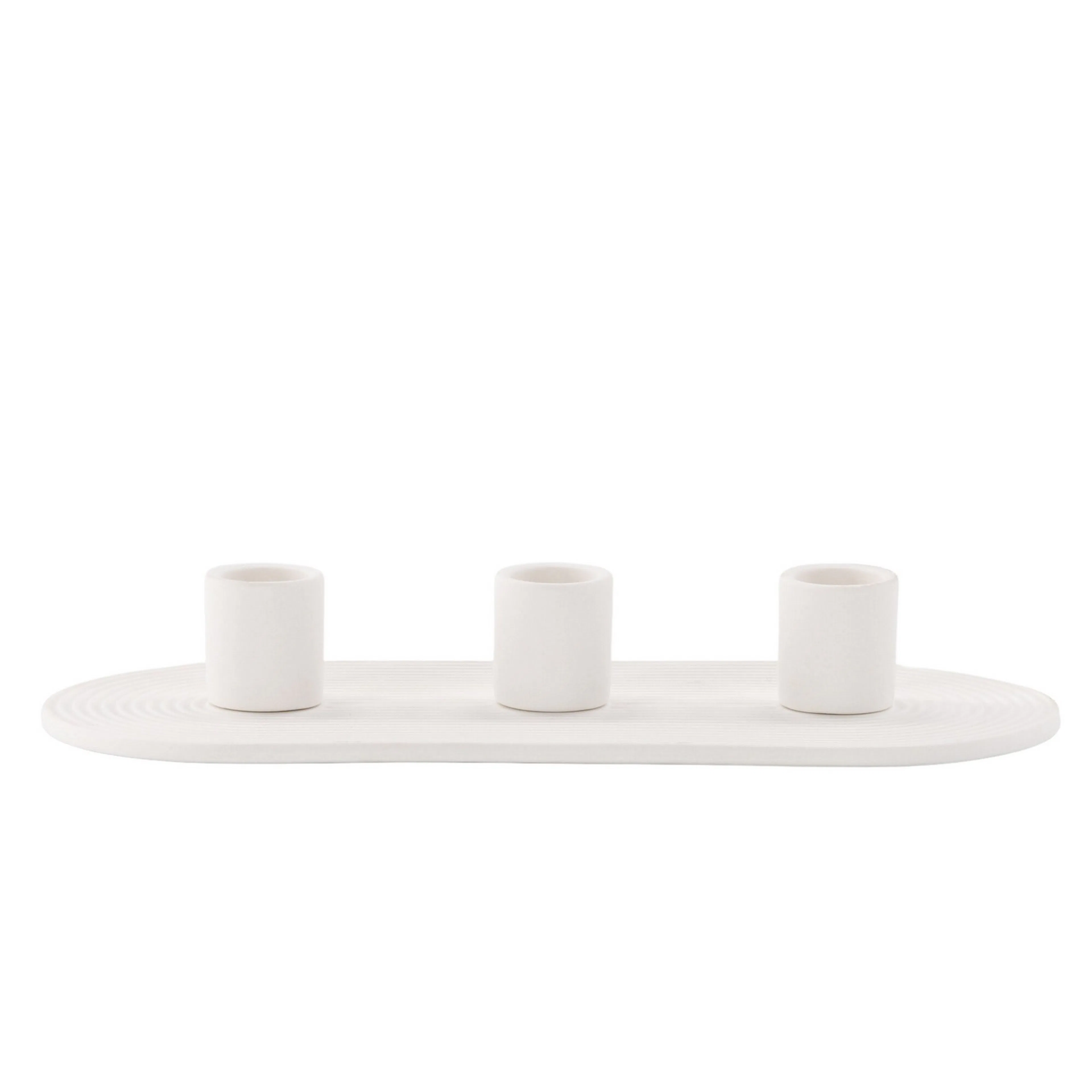 Dian Candlestick - White - W24*H4cm Vit