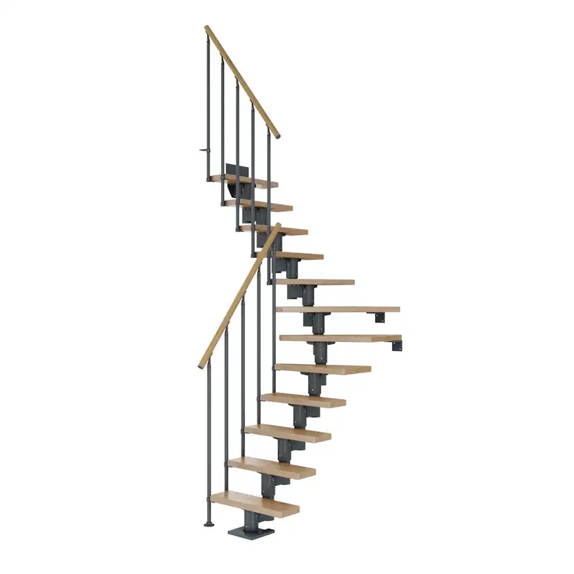 DUBLIN ek 1/4 svängd antracit CLASSIC II räcke 13T 61cm Antracit, LxB: 2130x610 mm