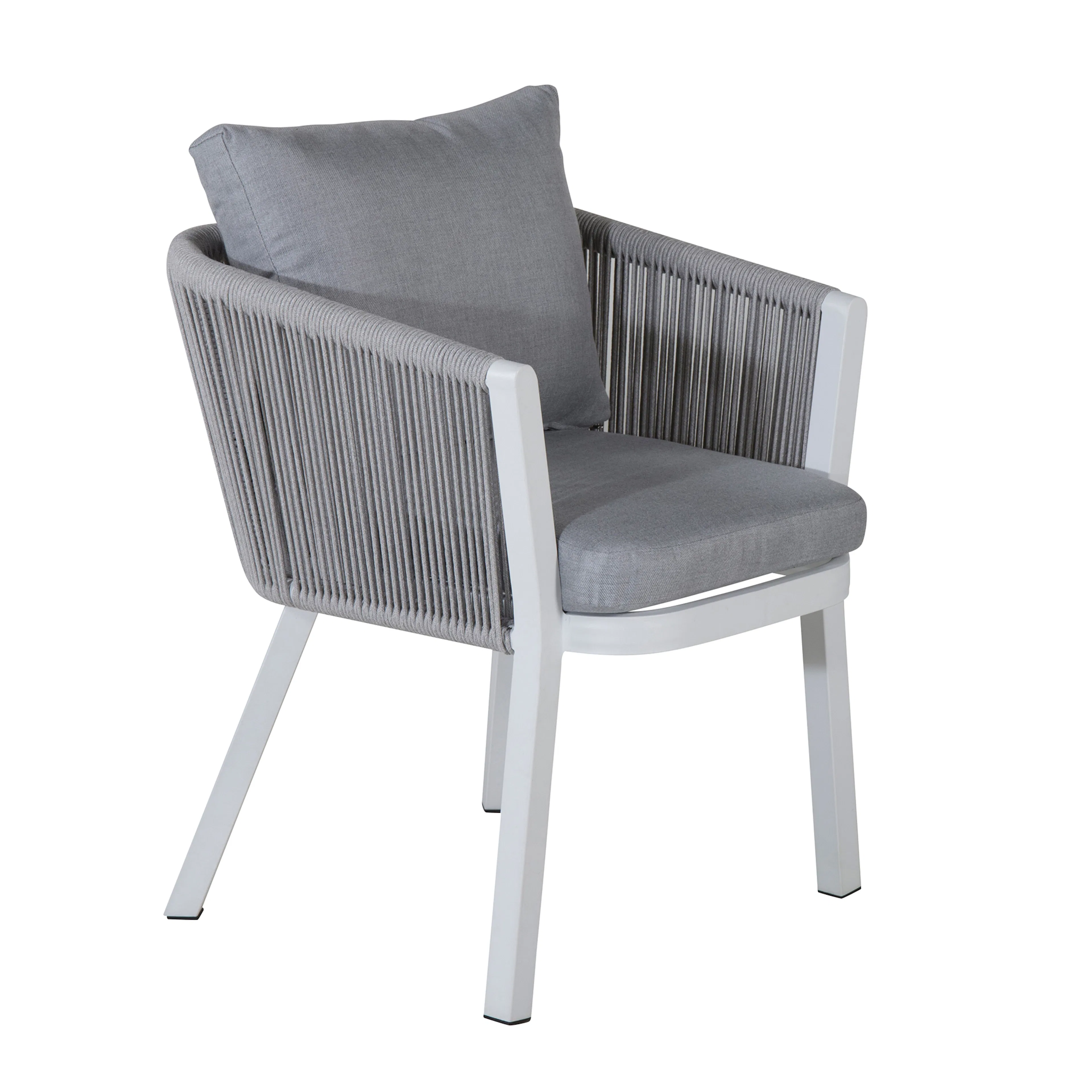 Virya Dining Chair - White Alu / Grey cushion Vit/Grå