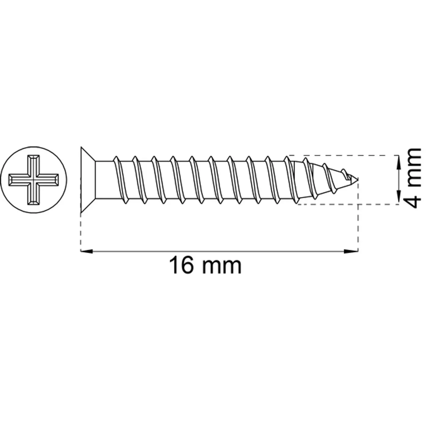Träskruv Habo Hiro 16mm 20st